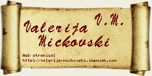 Valerija Mickovski vizit kartica
